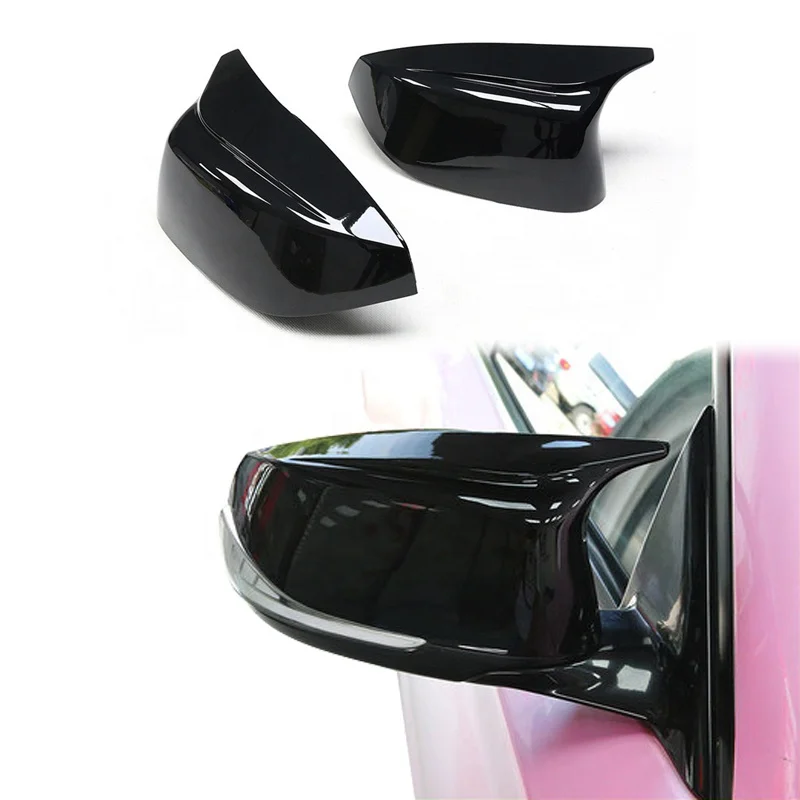 ABS Material Rearview Mirror Housing For INFINITI Q50 Q60 Q70 2014-2022 Horn Style Glossy Black Rearview Side Mirror Cover