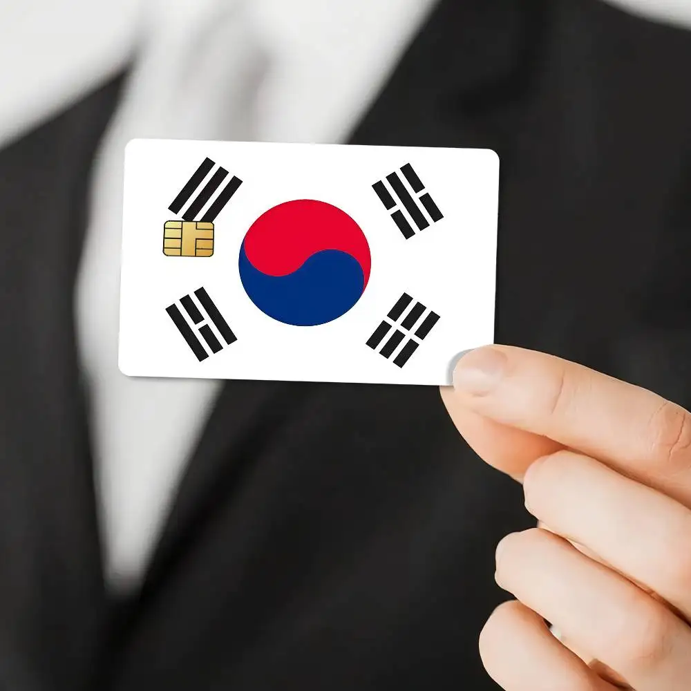 Flag South Korea Film Skin Cover For Credit Card Stickers Debit Bank Card Front