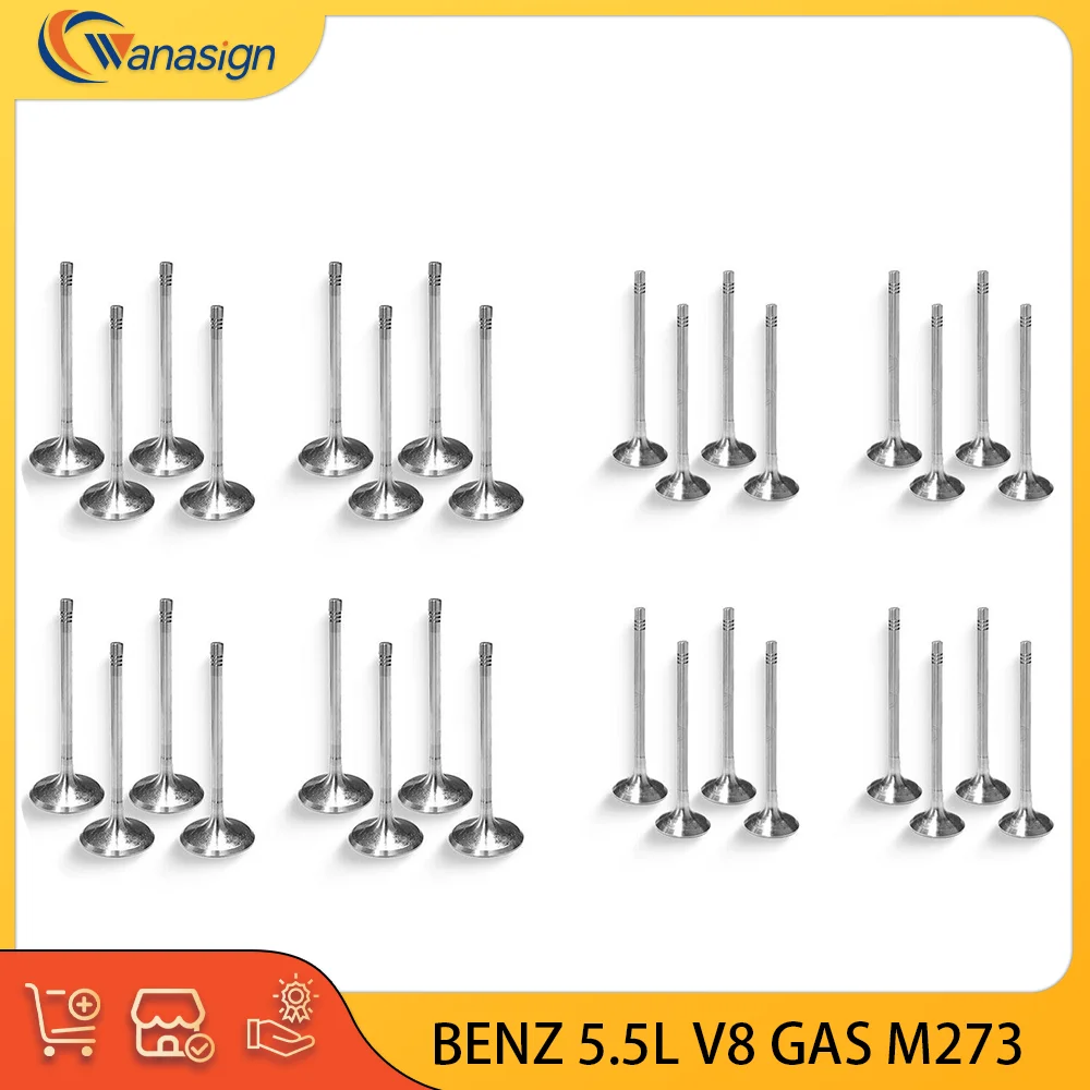 

AUTO ENGINE PARTS Intake & Exhaust Valve Set For Mercedes-Benz CL CLS CLK E G GL ML R S SL 5.5L 5.5T V8 GAS DOHC 2007-2016