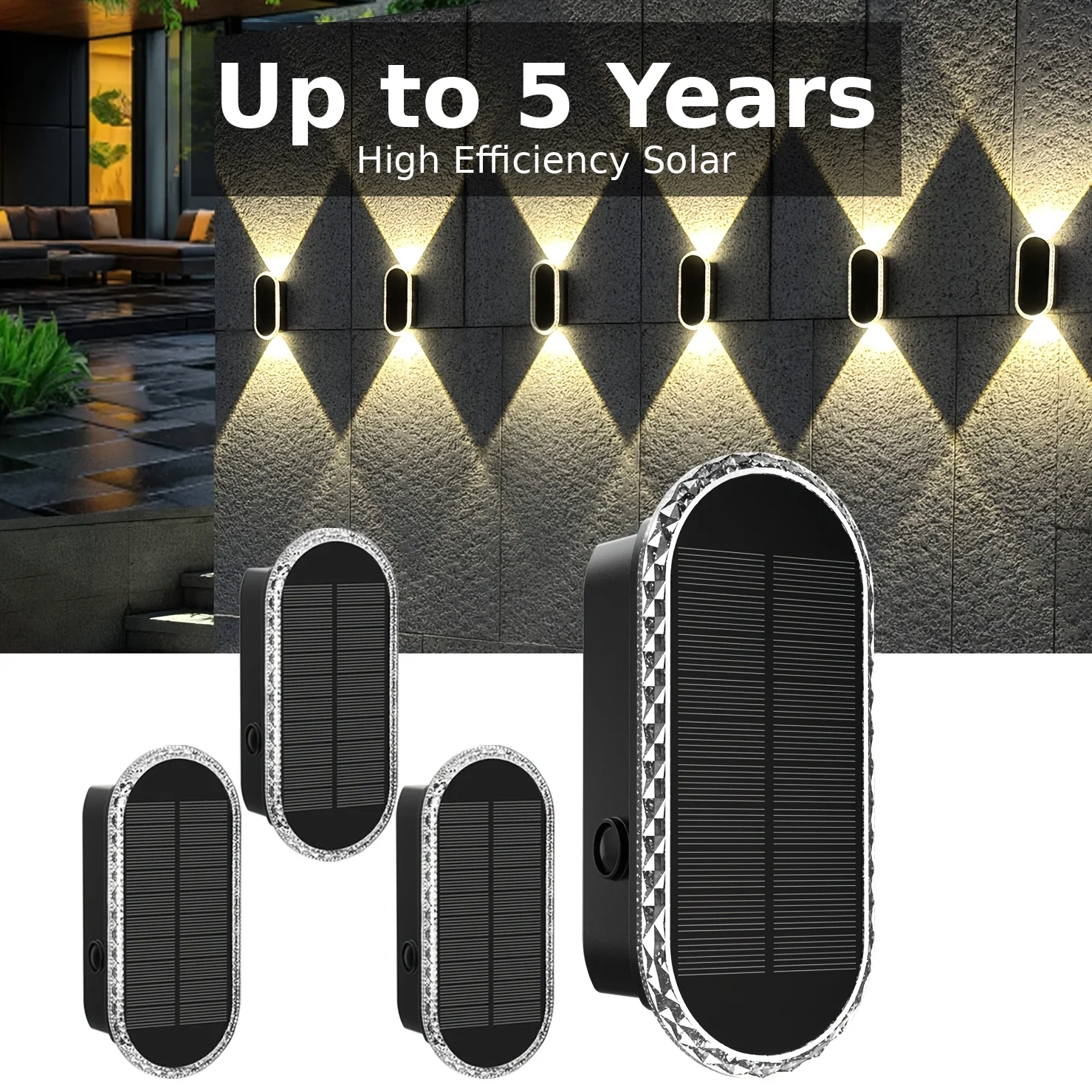 2/4 Pack Solar Fenc…