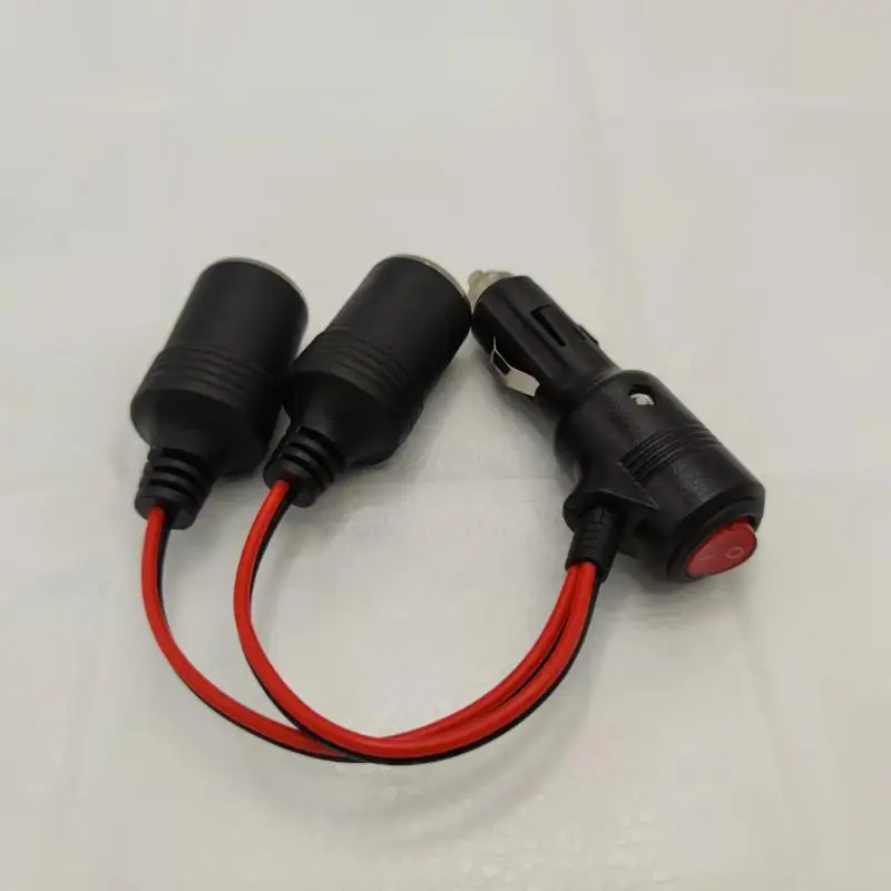 Car Cigarette Lighter Splitter Cable With On Off Switch Y Splitter Power Adapter