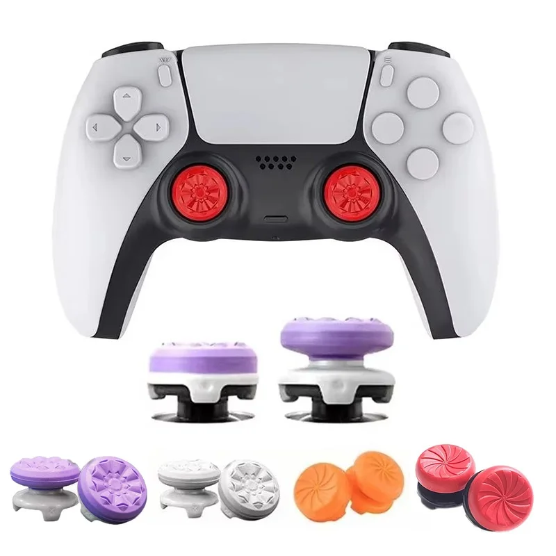 2Pcs Controller Thumb Grips Cover For PS4/PS5 Silicone Rocker Stick Extenders Caps High Low Rise Gamepad Accessories Set Pack