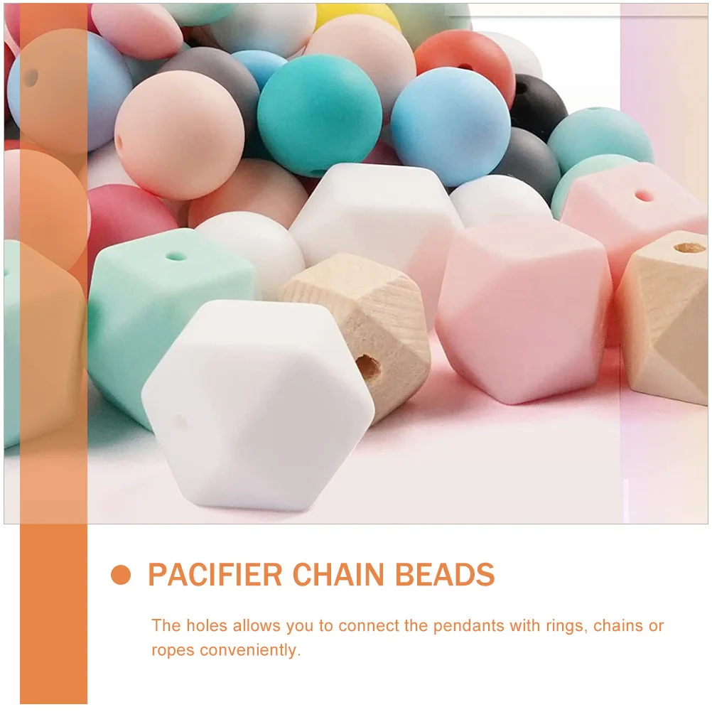 

100Pcs Silicone Beads DIY Loose Spacer Beads for Pacifier Clip Teether Chain Bracelet Supplies Bracelet Making Supplies
