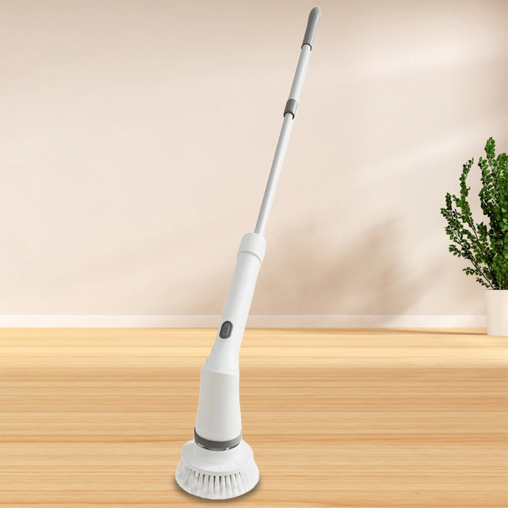 Cordless Cleaning Brush Rechargeable with Adjustable Extension Arm 6 Replaceable Cleaning Heads for Cleaning Tub Tile Floor Sink