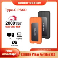 KOOTION X1Max Portable SSD USB 3.2 Gen2x2 Type-C External Drive 1T/512GB Capacity Harddisk for Macbook Laptop Desktop PC PS5 PS4