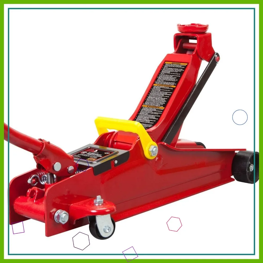 

Низкопрофильный гидравлический домкрат на тележке 2,5 тонны, красный, вместимость 5000 фунтов для автомобилей и внедорожников