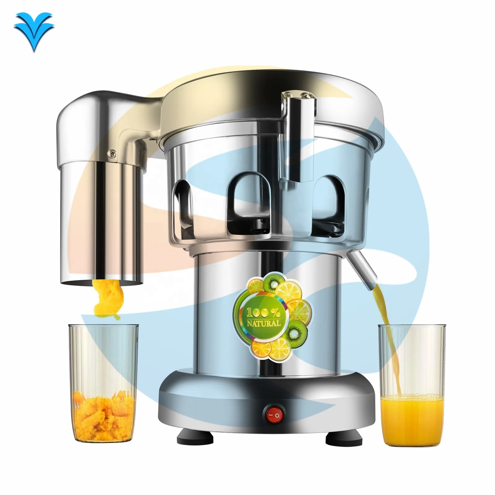 

Commercial Electric Juicer Juice Extractor Stainless Steel Orange Lemon Squeezer Vegetable Fruit Cold Press Juicer Filter