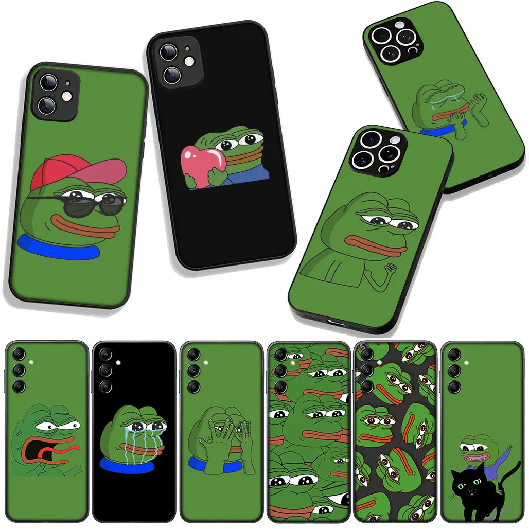 Забавный чехол для телефона Animal Sad Frogs Pepes для Apple iPhone 17 16 11 Pro XS Max SE2 XR 6 7 8 Plus 16E SE 2020 Air Soft Cover