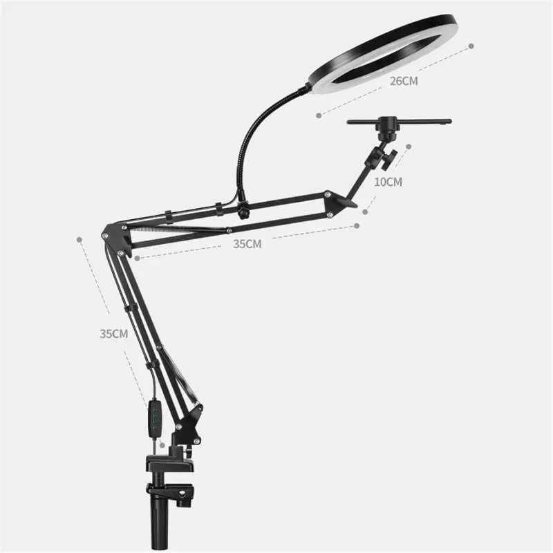 10 Inch (approximately 25.4 Cm) Circular Phone Holder for Recording Cooking Videos Live Streaming Drawing Painting Nails