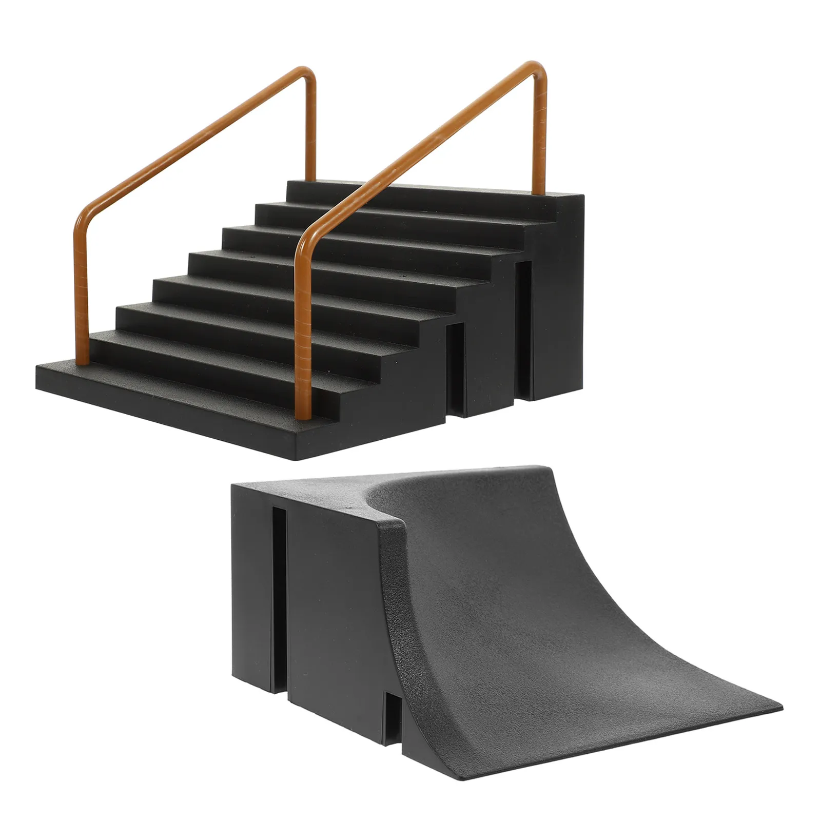 2Pcs Fingerboard Ramp Accessories Set Mini Skatepark Obstacles for Skill Development Realistic Indoor Ramp Challenges