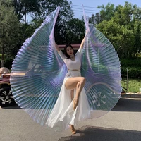 Accesorios de actuación de escenario iridiscentes transparentes, Baile Oriental, alas egipcias, danza del vientre, Isis, 360 grados