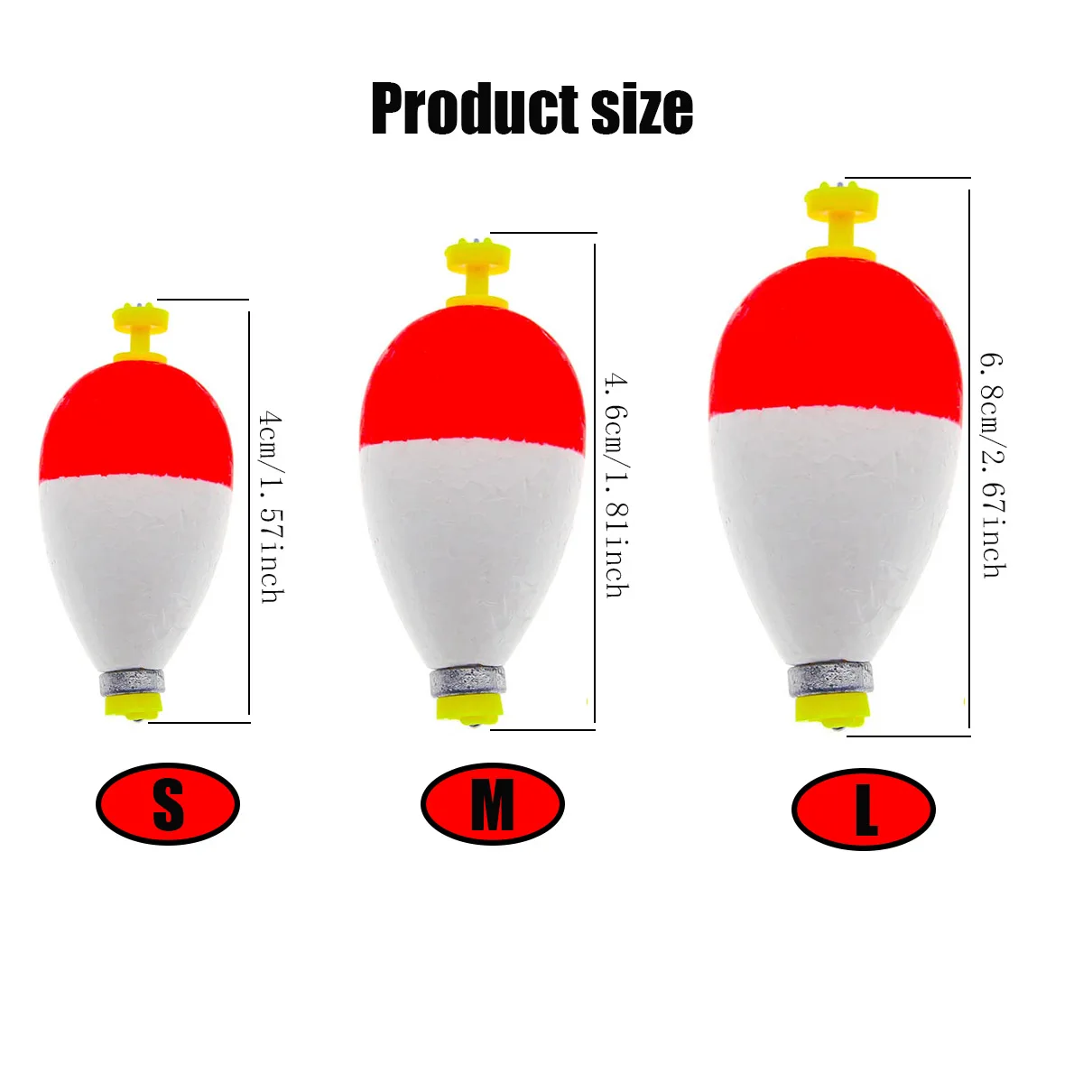 Angeln Bobbers Schwimmer Set Schaumstoff Snap on Float Gewichtete Bobbers Angeln Push Button Snap-on Bobbers Frühling Oval Sortiment – Detail 9