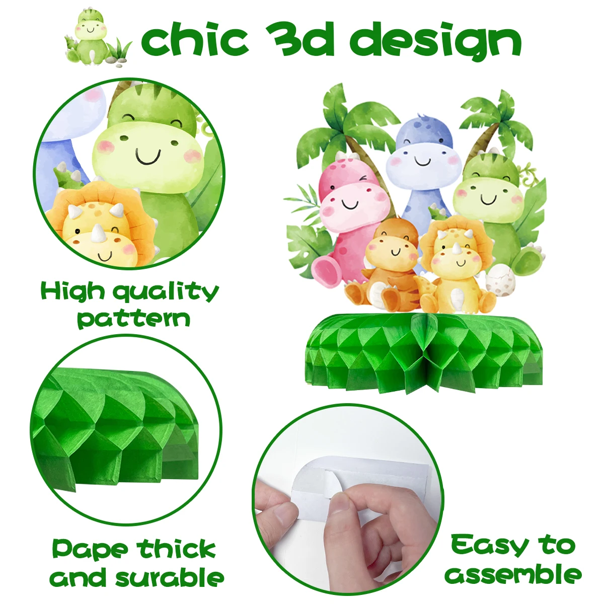 ديناصور حفلة ورقة العسل الغابة سفاري ديناصور حفلة عيد ميلاد الديكور الاطفال صبي استحمام الطفل دينو لوازم ديكور الحفلات