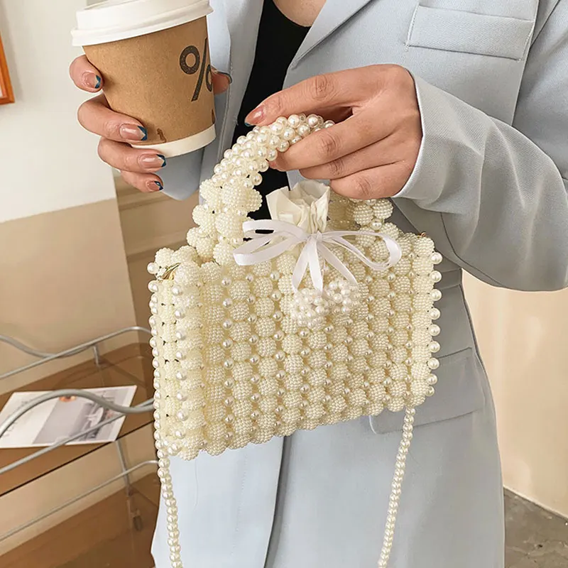 YoReAi borsa fatta a mano con perle da donna borse da sera con perline pochette portafoglio borse magiche borsa da sposa da donna borsa da festa