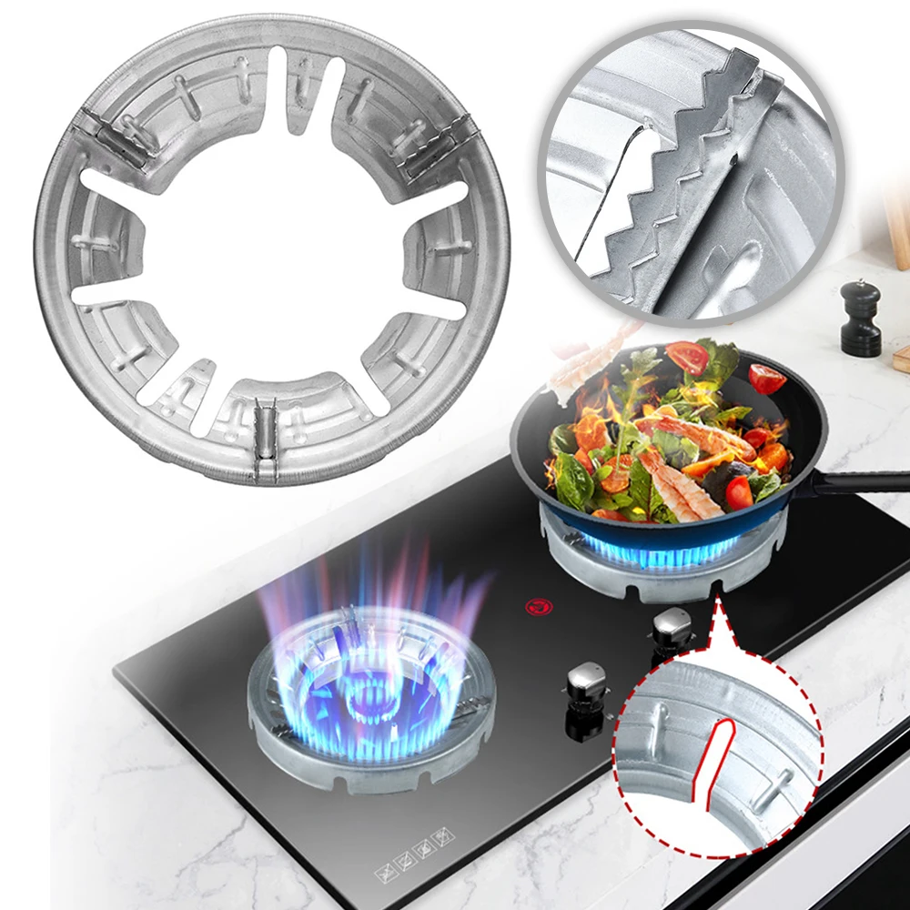 Espessamento De Ferro Inoxidável Fogão A Gás Anel, Energy Saving Cover, Fogo E Vento À Prova, Acessórios De Cozinha, 9 Buracos