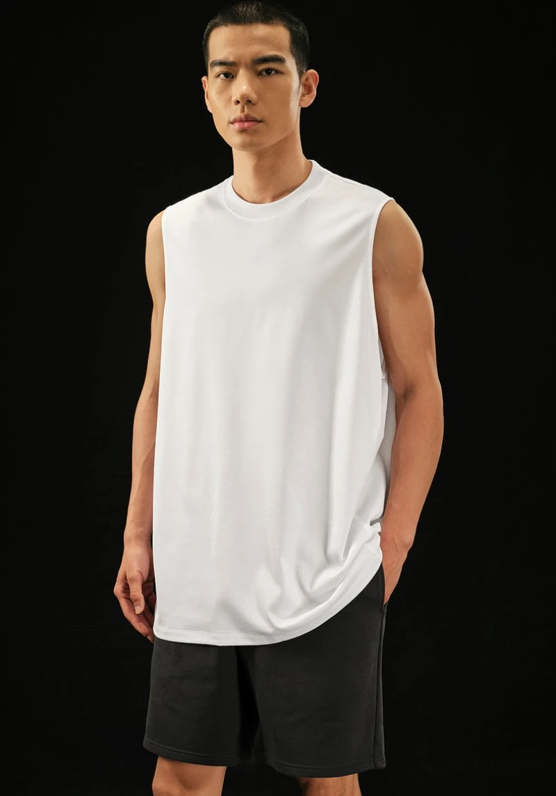 Weißes „Bored Rockstar“ Max Heavyweight Herren Ärmelloses Crop-Top-Outfit 2026 Sommer Neu Damen Vintage Atmungsaktives T-Shirt Streetwear – Detail 6