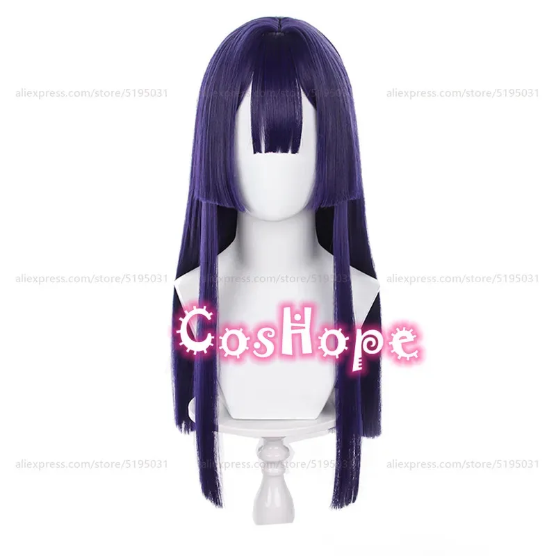 Vivi 2025 Pela 60 cm de largo recto púrpura azul peluca Anime Cosplay pelucas sintéticas resistentes al calor