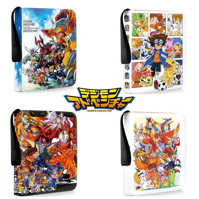 400/900pcs Digimon Adventure Card Album Book Folder 4/9 Card Slots Collections Zipper Double Pocket Zipper Card Binder Holder