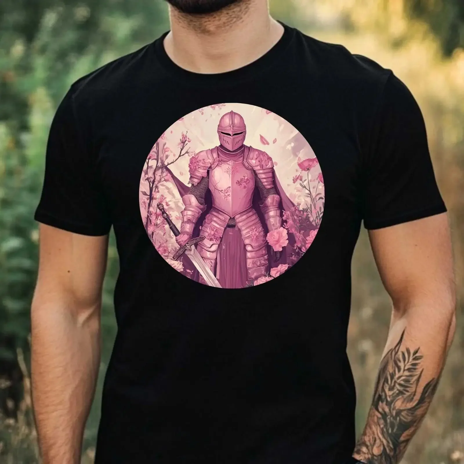 Camiseta para hombre Rosa Ritter Motiv Baumwolle, talla XS a 5XL, vintage, lavada, para uso diario, streetwear, cómoda.