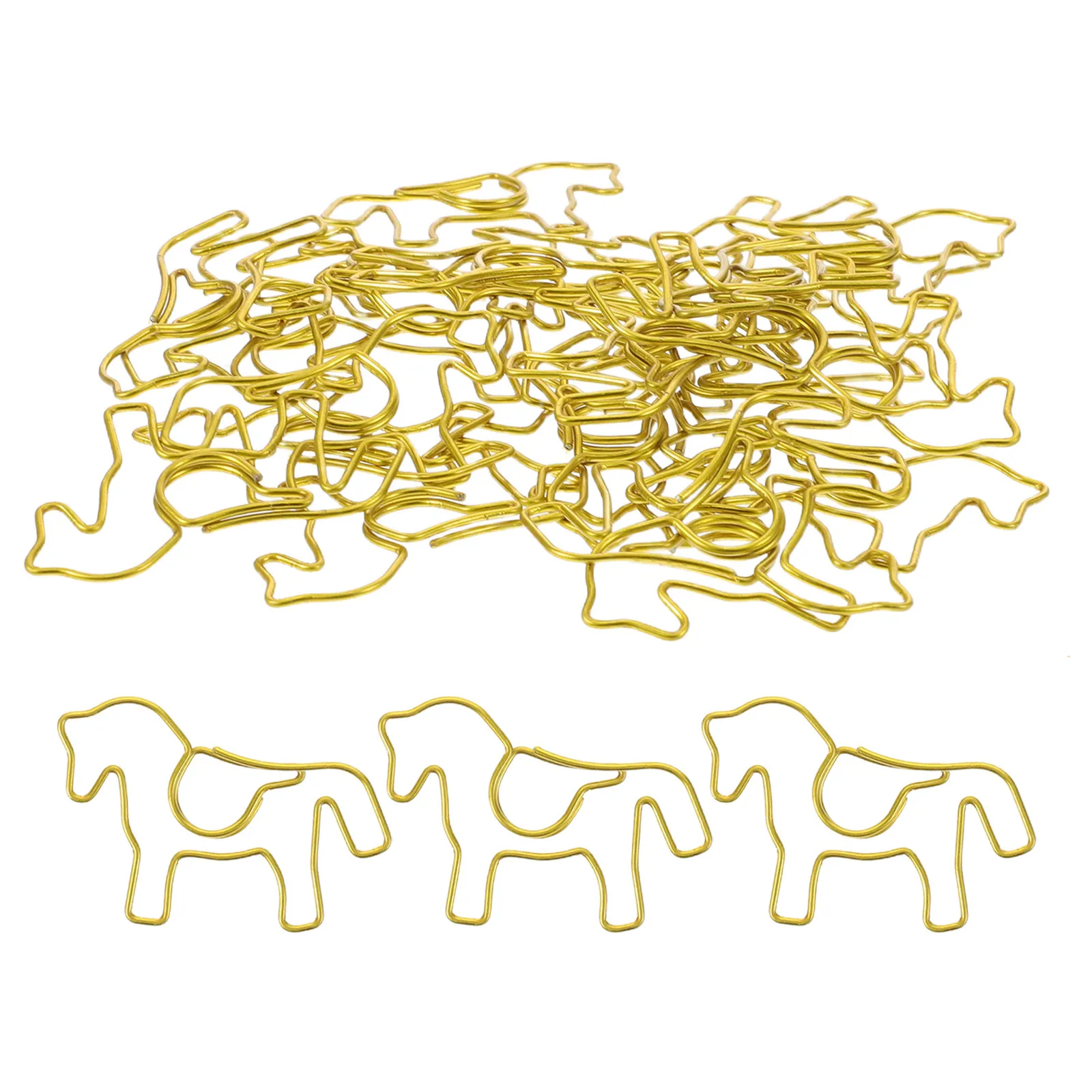 

30 шт. милых золотых металлических зажимов в форме лошади для журналов, блокнотов, поделок, стильной организации документов