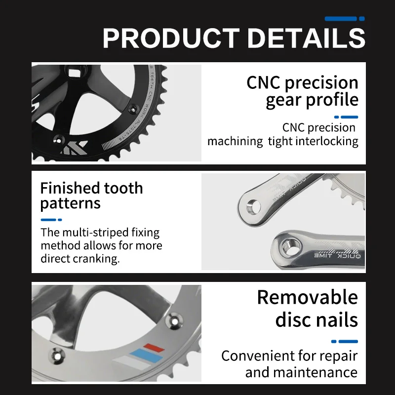 SKEACE Bicycle Crankset Fixed Gear Chain Wheel 48T BCD 144mm Spindle 110mm Racing Bike Crank Single Speed Chainring BMX Part view 2