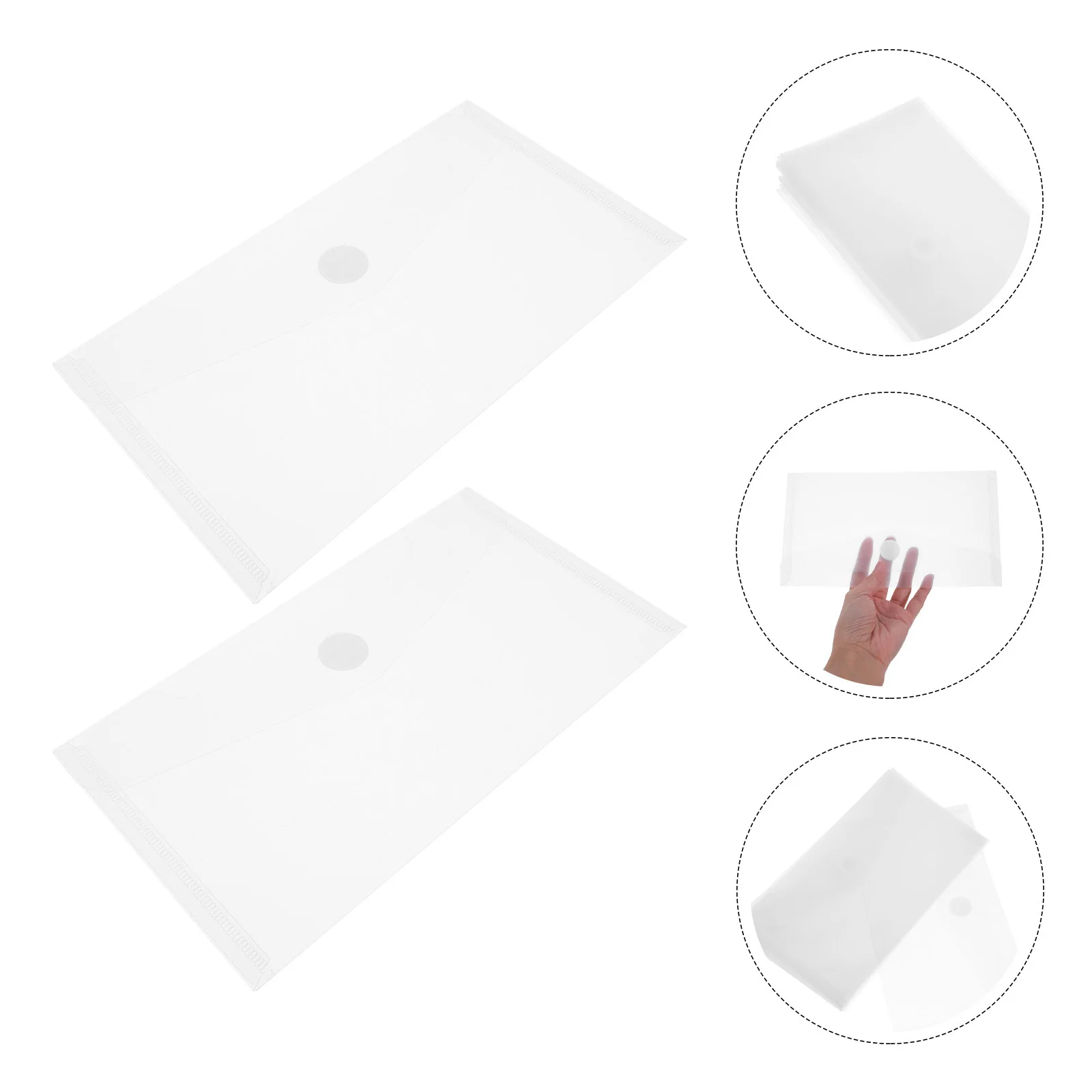 

40Pcs Transparent Cash Bag Plastic Waterproof Document Organizer Money Check Storage Business Use