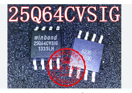 10PCS/LOT W25Q64CVSSIG 25Q64 W25Q64CVSIG 25Q64CVSIG SPI FALSH SOIC-8PIN64M-bit/8M-byte Winbond W25Q64CV