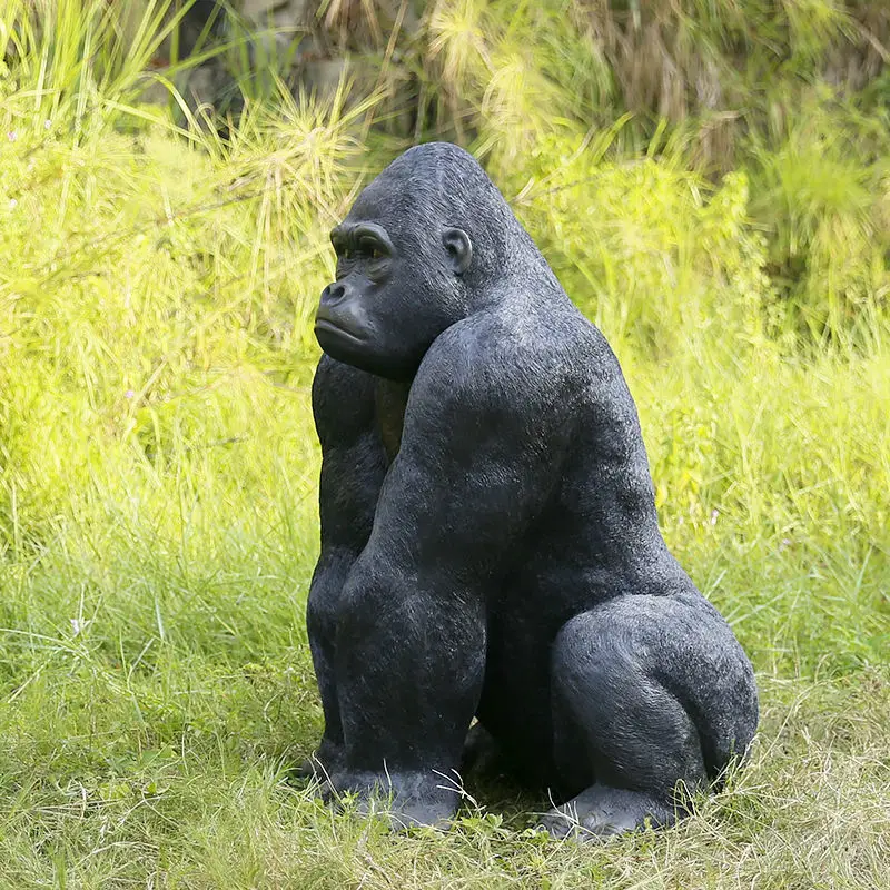 Fiberglass animal simulation gorilla sculpture ornament park scenic garden landscape decoration