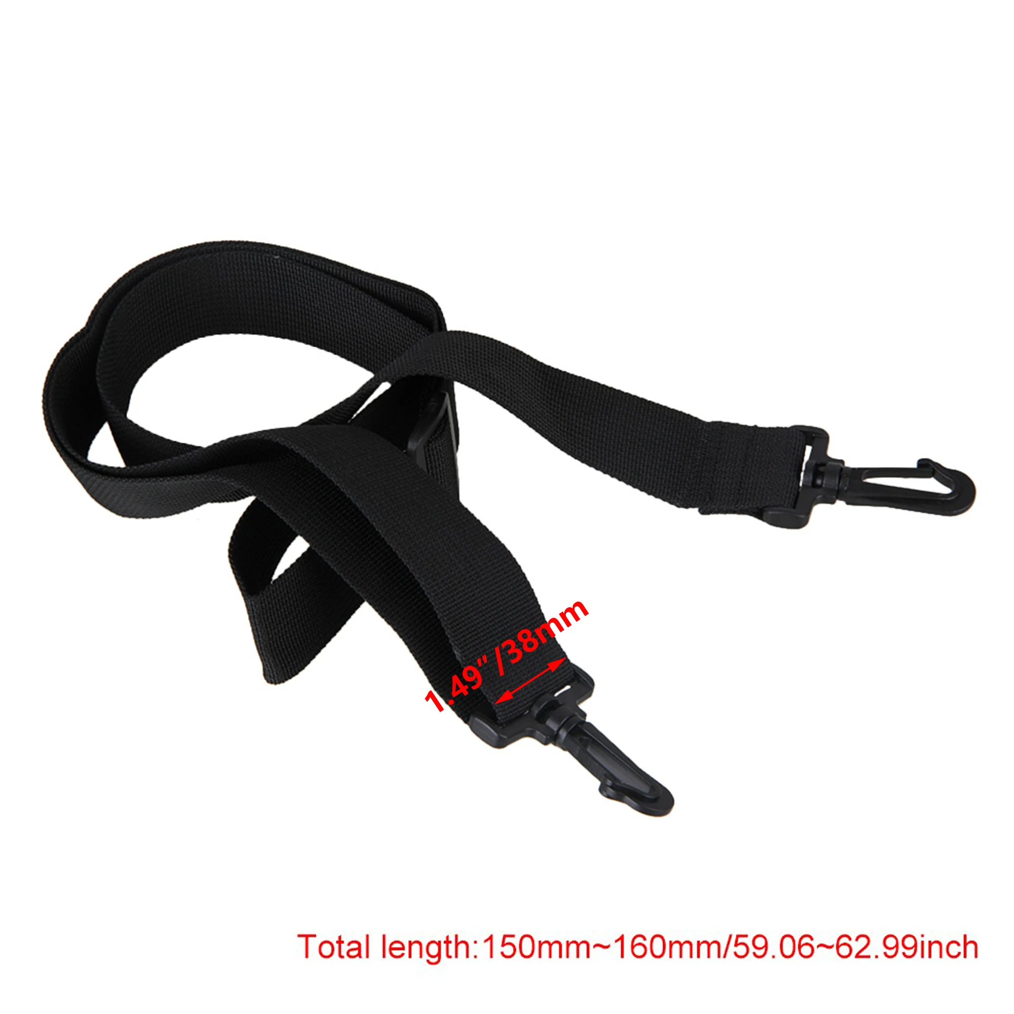 BQLZR 38mm Black Plastic Adjustable Computer Bag PP Laptop Shoulder Strap