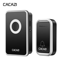 CACAZI Smart Wireless Doorbell Waterproof 1 2 Button 1 2 3 Receiver 300M Remote US EU UK Plug Home Call Ring Bell 38 Chimes