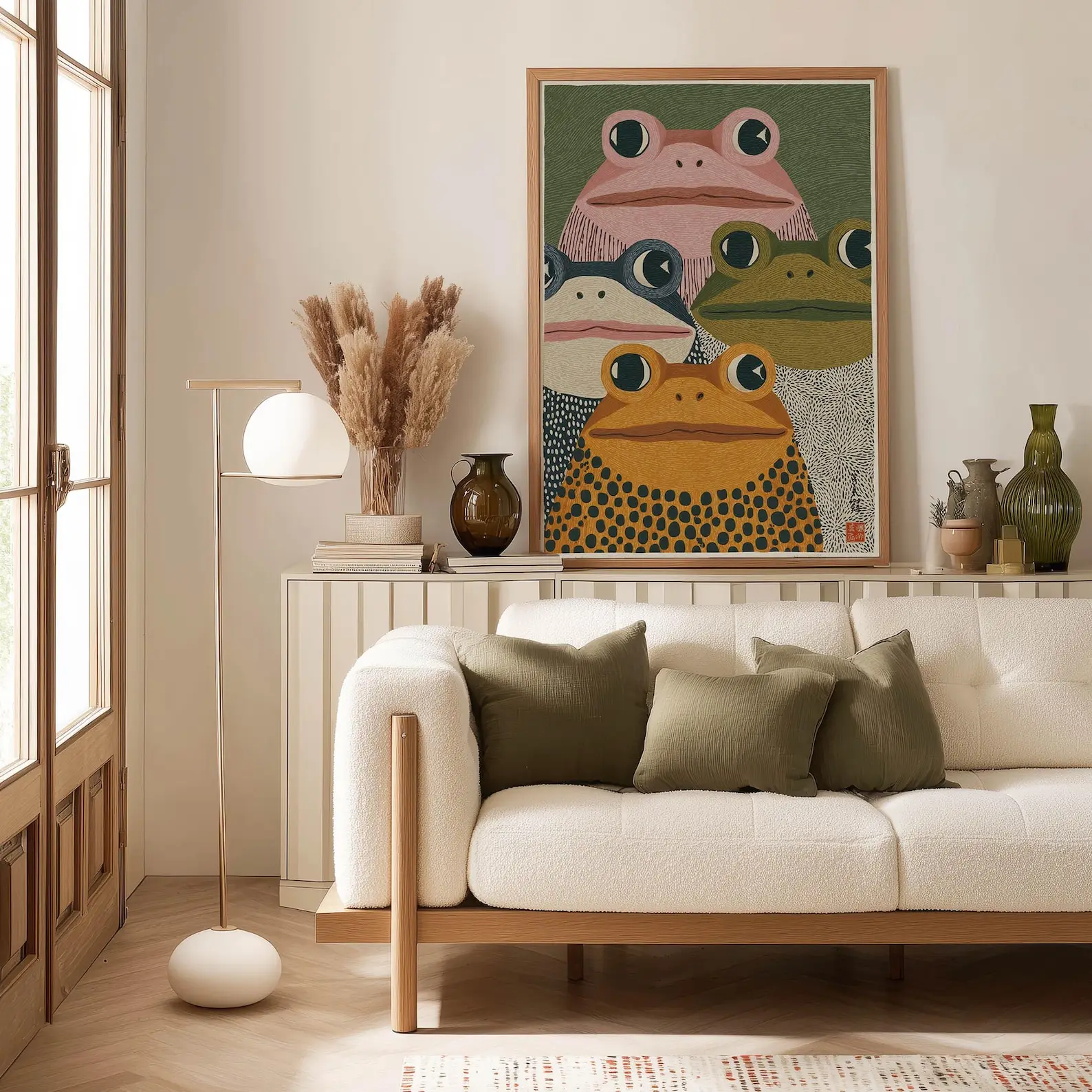 Modern Japanese Frog Art Print - Home Office Youtube 评论和价格