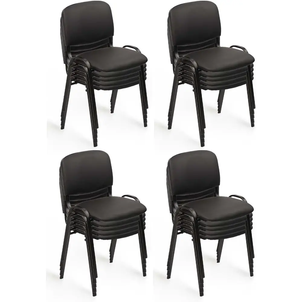 

Stackable PU Leather Armrest Chairs for Conference Rooms, Lobby, and Training Centers, Black, 20 Pack