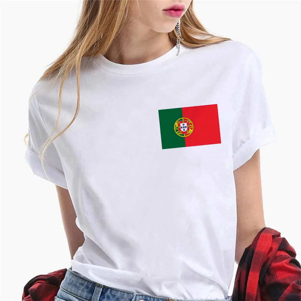 Portugal Tee women Japanese top girl anime clothes