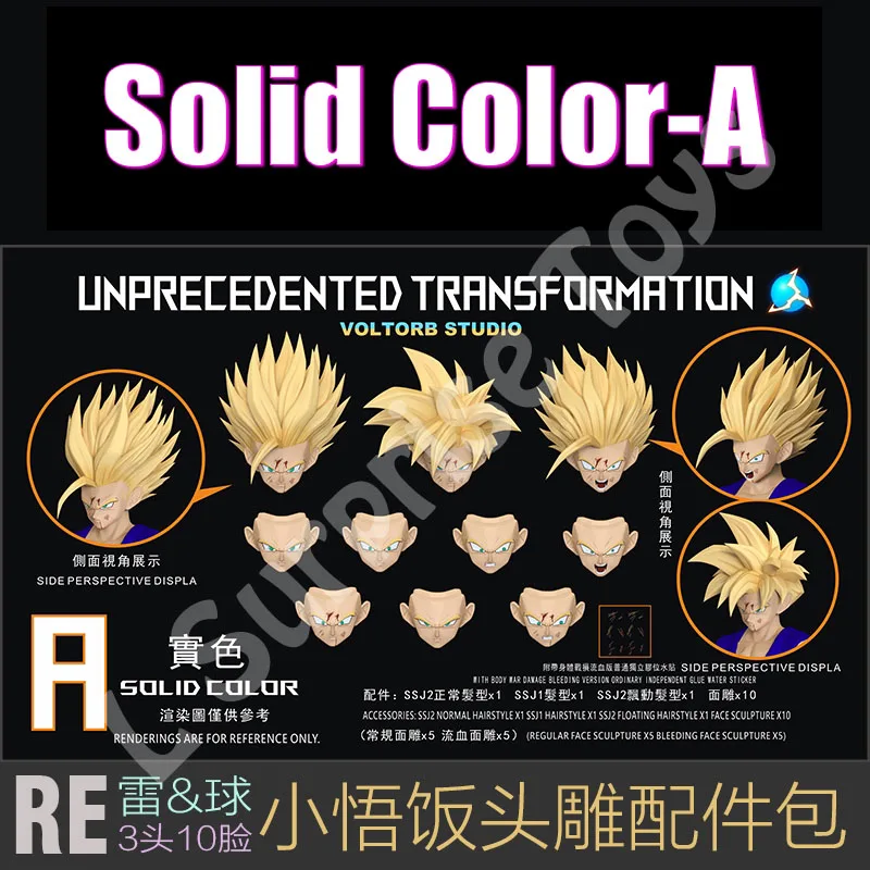 LEFMA & RECUSTOM Voltorb 스튜디오 드래곤 볼 슈퍼 사이어인 2 손오반 배틀 손상된 헤드 액세서리 애니메이션 액션 피규어 장난감 선물