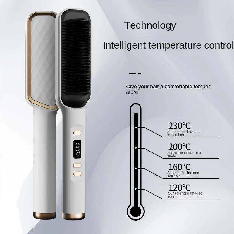 New LCD Display Straight Comb Does Not Hurt Hair Lazy Straight Hair Curls Dual-Use Splint Negative Ion Hair Curler