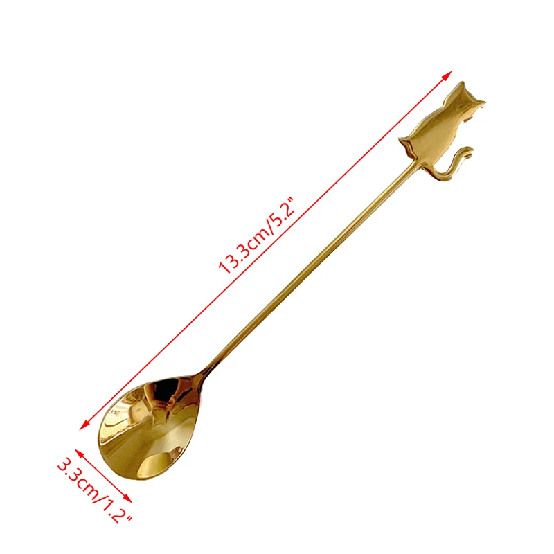 Colher de aço inoxidável para café e chá, utensílios de cozinha, pinturas bonitos, para as crianças, presentes para estudantes, 304
