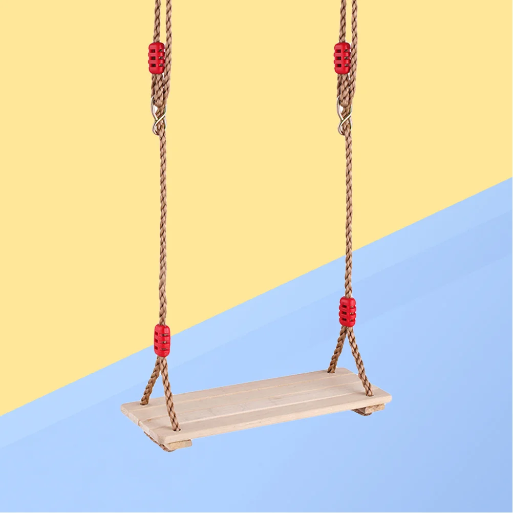 Set da altalena a quattro tavole Sedile da altalena in legno resistente con superficie antiscivolo per uso interno in garage nel cortile dei bambini