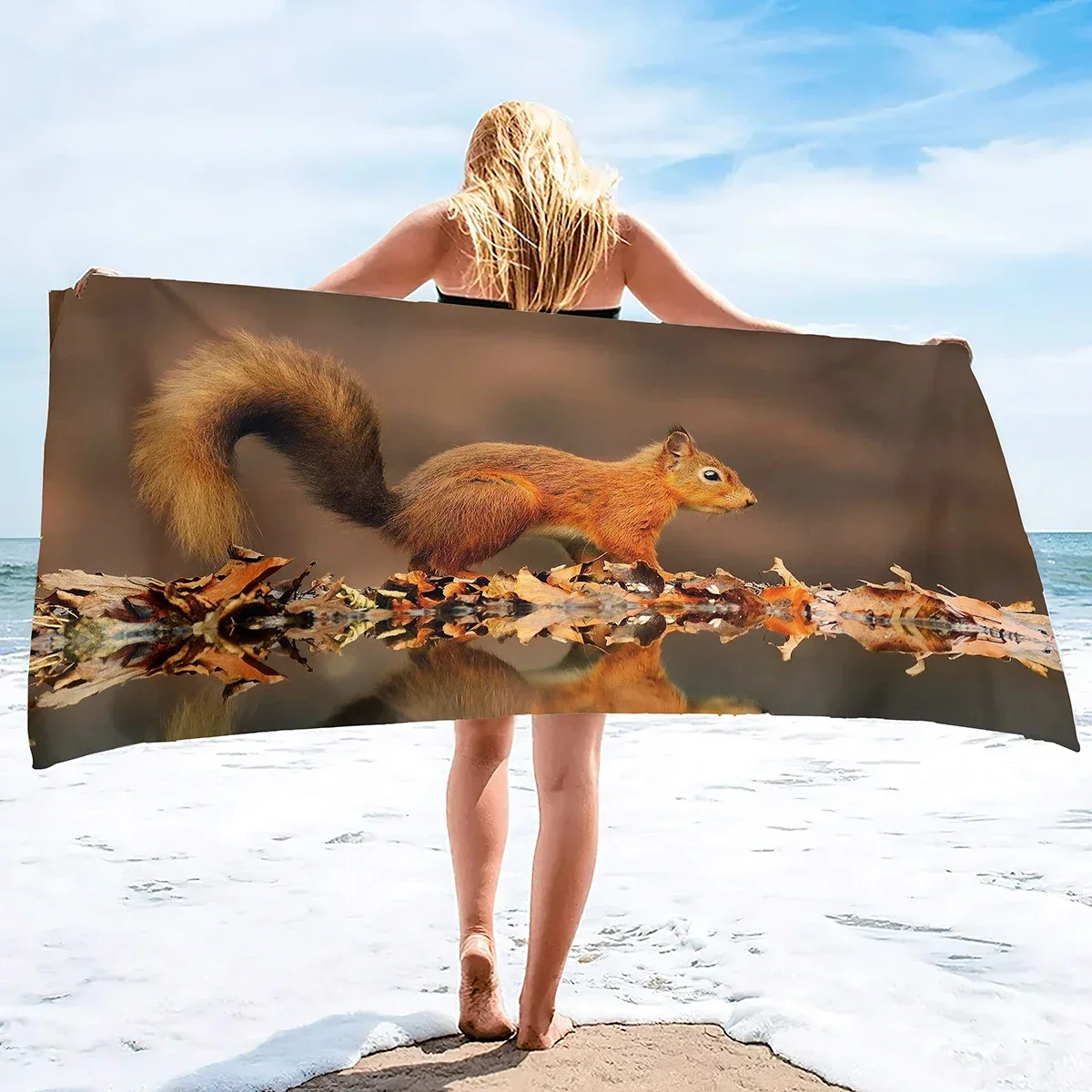 Soft Bath Towels Squirrel Comfy Bathing/Beach/Camping Towel for Women Men Girls Boys Large Size Quick Dry Sand Free