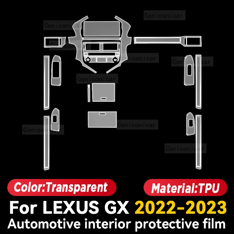 

Для LEXUS GX 2022 2023, салон автомобиля, центральная консоль, приборная панель, защитная пленка, наклейка против царапин, аксессуары