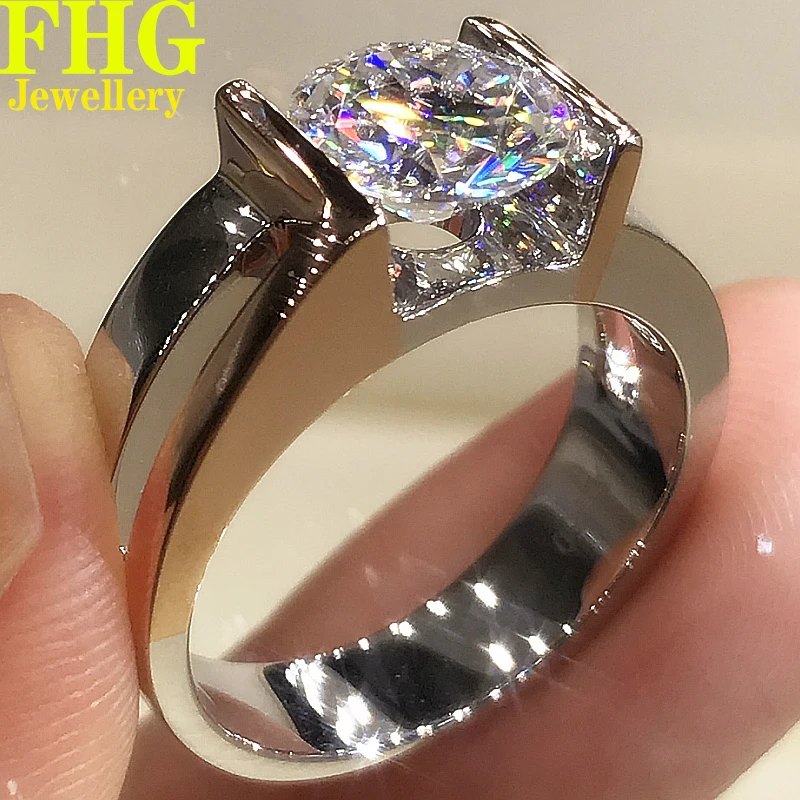 1 2 3 4 5 Carat 18K 750Au Gold Moissanite Diamond Men Ring D color VVS1 Wedding Party Engagement Anniversary Ring