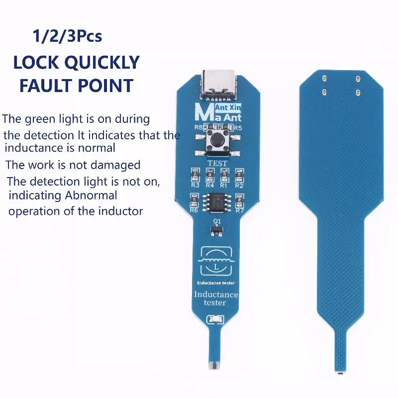 1/2/3Pcs Coil Tester Inductor Detector Set Blue Inductance Tester Electromagnetic Induction Fast Fault Check Motherboard