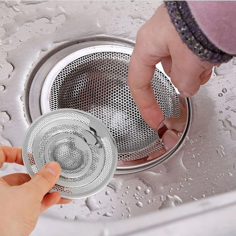 Anti-blocking Stainless  Steel Bathtub Colander Kitchen Tools Bathroom Strainers Drain Filter Water Sink