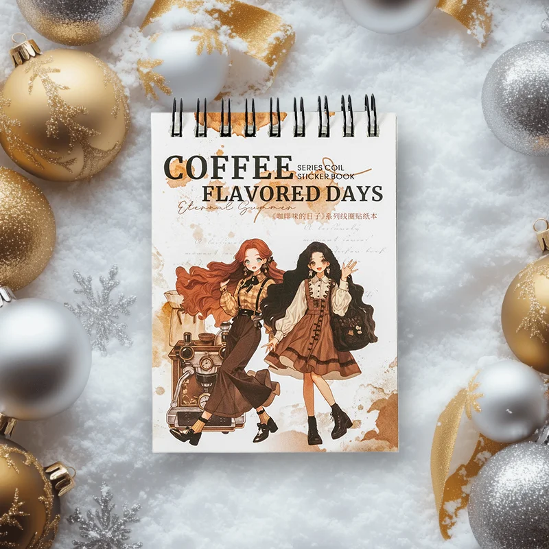

50 sheets/pack Coffee Flavored Days Series Large Quantity Coil Sticker Book for Scenery Collage 1 Design