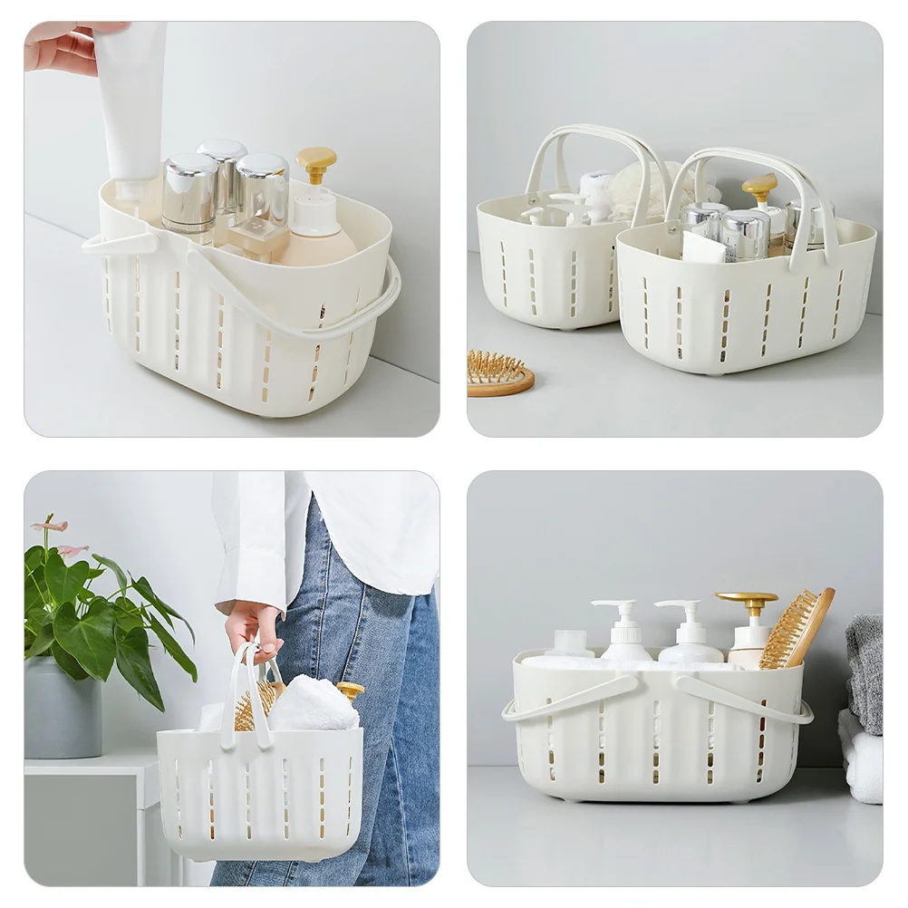 

Large Capacity Shower Basket Plastic Bathroom Organizer Storage Bin For Toiletries Cosmetics Bottles Handle Sundries