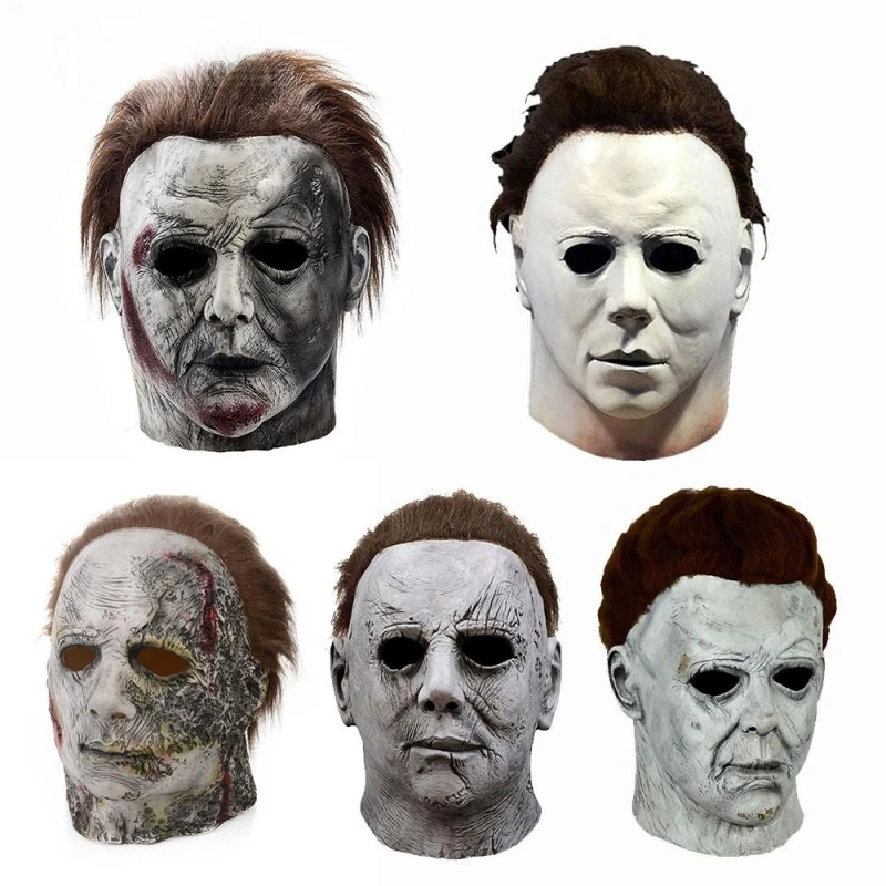 

Halloween Michael Myers Mask Latex Horror Frightened Popular Movie Mask Full Head Mask with Hair Headgear