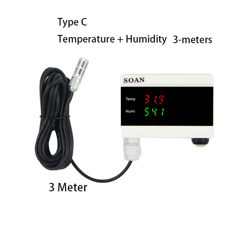 Imagem -03 - Tuya-sensor de Temperatura e Umidade Wi-fi Sensor Externo Detectar Temperatura Faixa De40 °c a Mais 120 °c Notificação do Aplicativo Tuya 1m e 3m