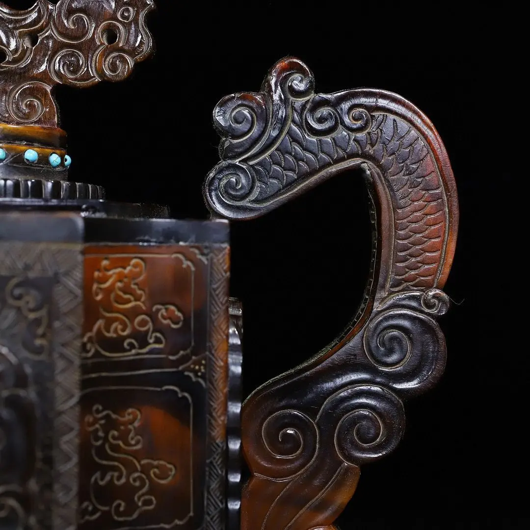 القرن إبريق النبيذ مثمنة زخرفة مجموعة ديكور المنزل هدية #6