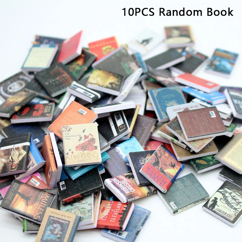 10 قطعة من المجلات المصغرة لبيت الدمى والكتب والروايات نموذج ملحقات ديكور مشهد بيت الدمى