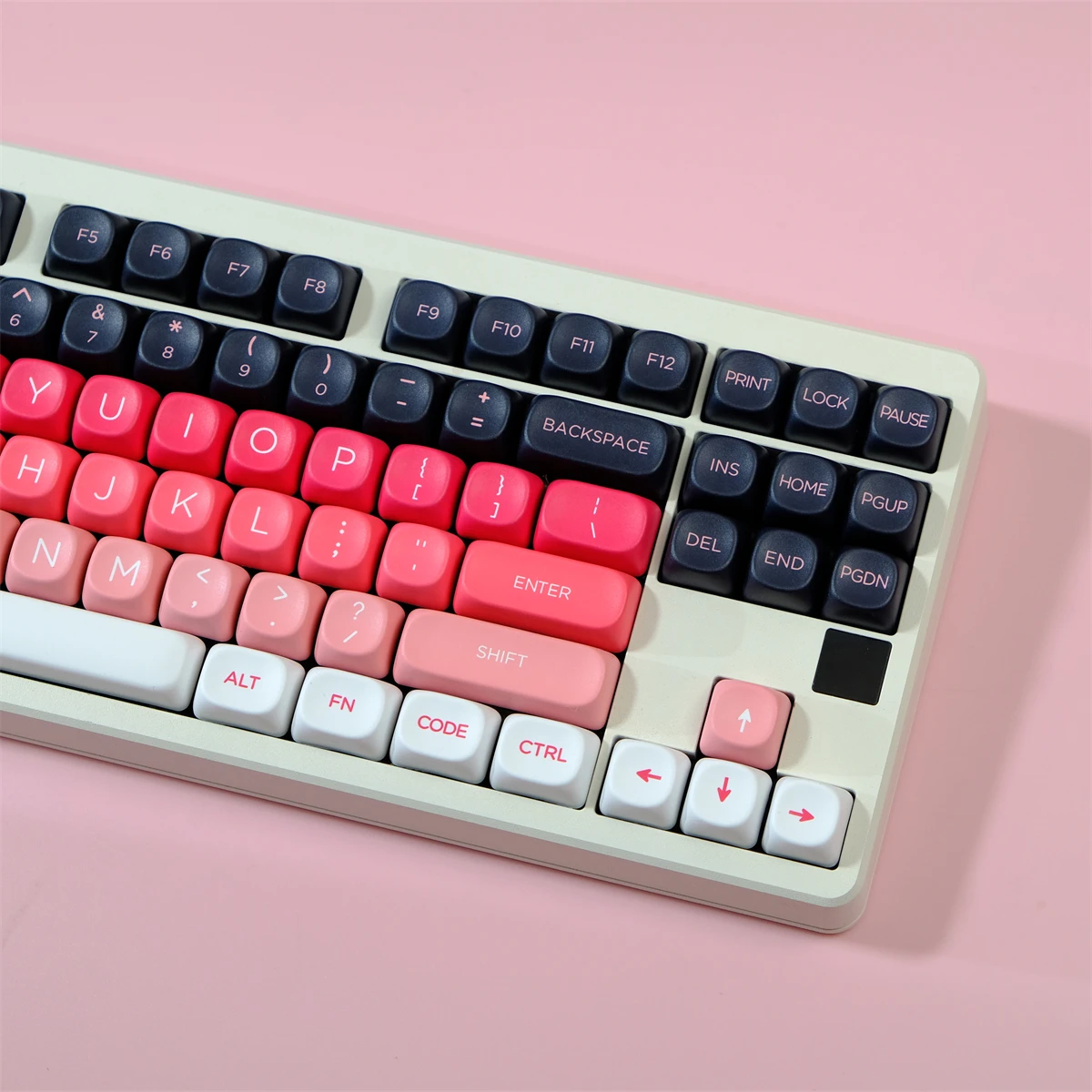 Imagem -04 - Teclas Memórias Rosa Cor Gradiente Keycaps Sublimação de Tinta Moa Perfil Pbt Keycaps para Interruptores mx Teclado Mecânico de Jogos 126