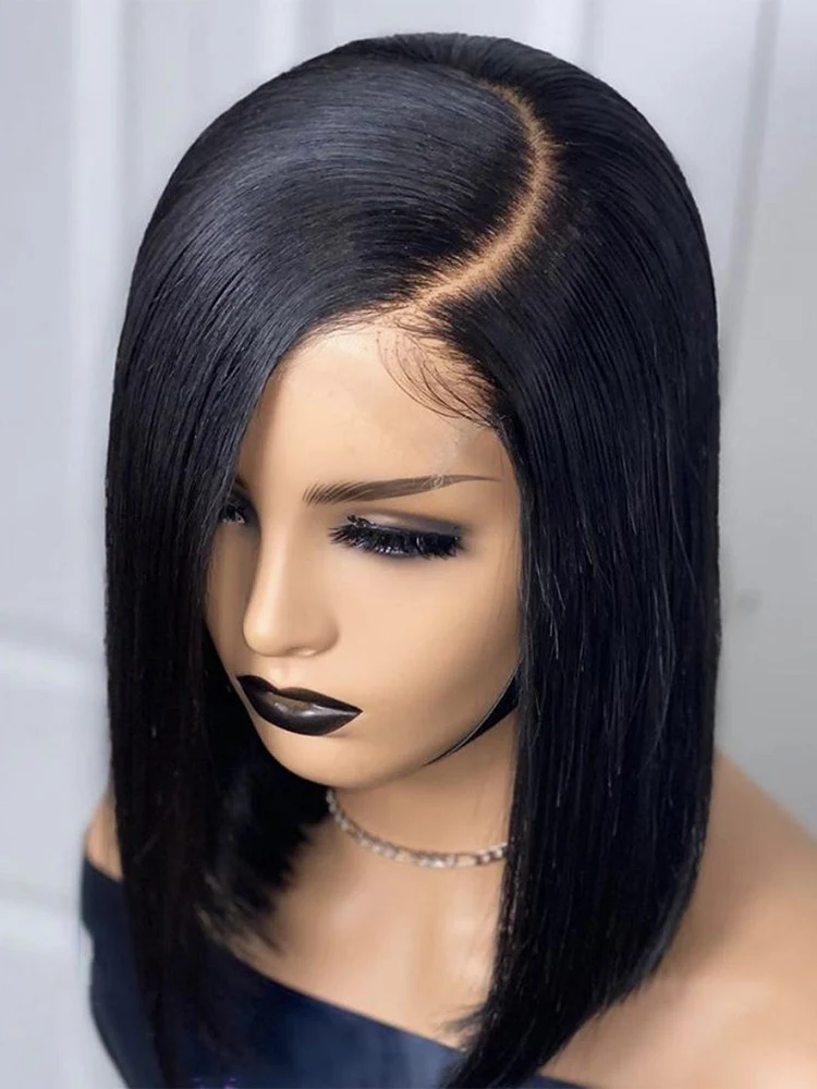 

Прямые парики-боб из 100% натуральных человеческих волос, короткие парики с кружевной основой 4x4, 7x5, 13x4, предварительно нарезанные, без клея, готовые к носке, для женщин.